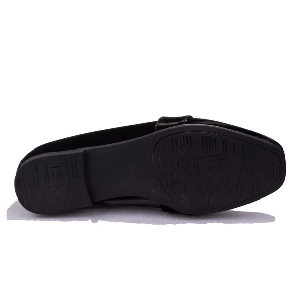 Dagoster DZA07-8692068C Siyah İpek Günlük Babet Kadın Ayakkabı - 4