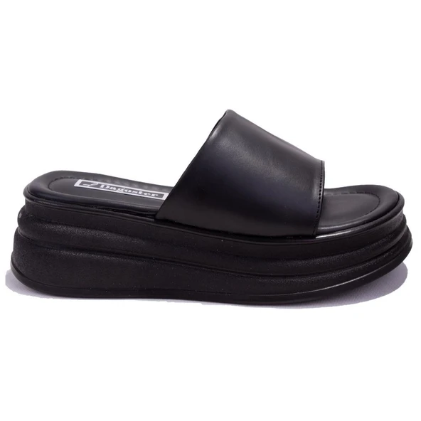 Dagoster DZA07-1241302C Siyah Spor Topuklu Kadın Terlik - 2