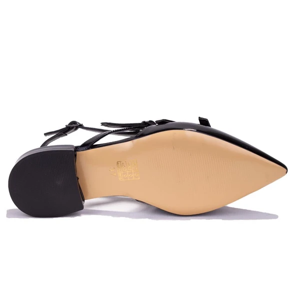 Dagoster DZA07-725488C Siyah Rugan Klasik Topuklu Kadın Ayakkabı - Resim 4