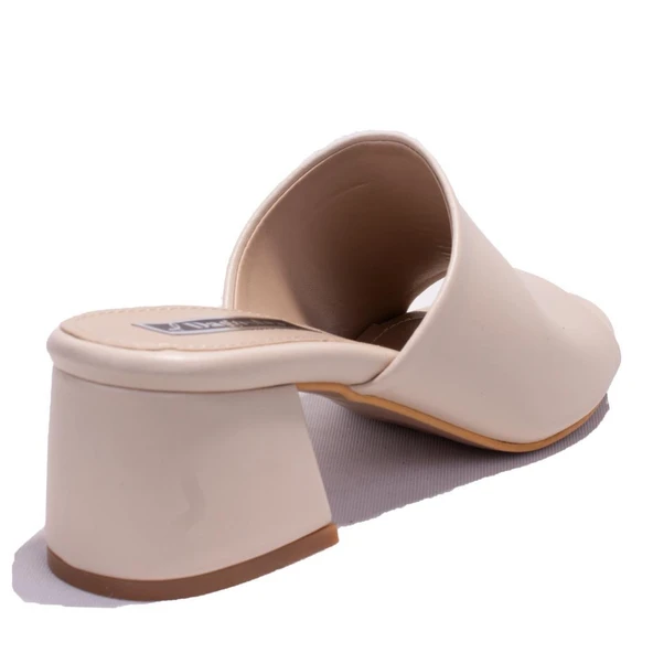 Dagoster DZA07-811304C Bej Klasik Topuklu Kadın Terlik - 4