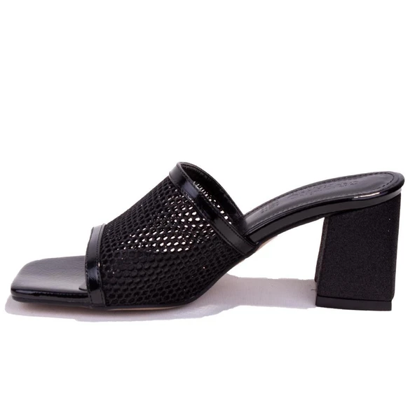 Dagoster DZA07-1221106C Siyah Rugan Klasik Topuklu Kadın Terlik - 3
