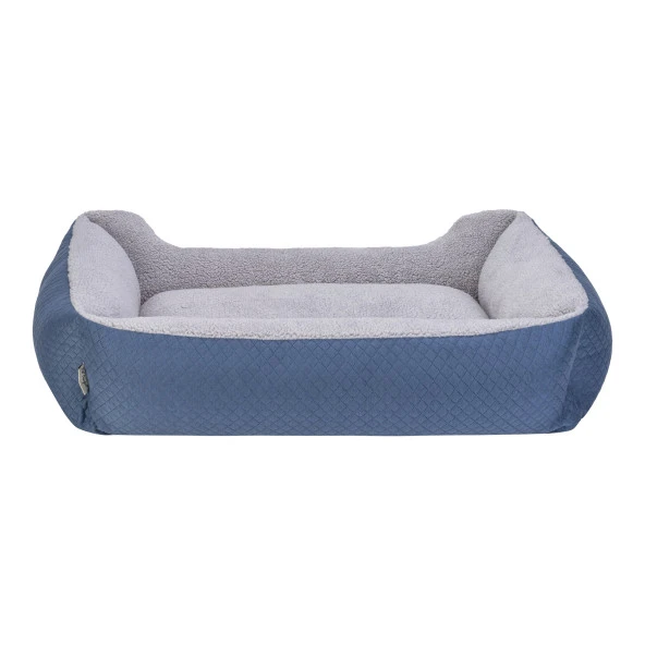 Pet Comfort Bravo Duo  Köpek Yatağı Mavi/Gri Peluş L 90x70cm - Resim 3
