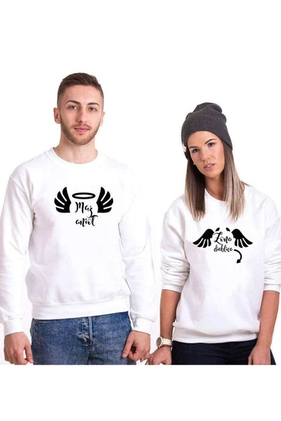 Tshirthane Zona Diablica Sevgili Kombinleri Sweatshirt Kombini ürün görseli