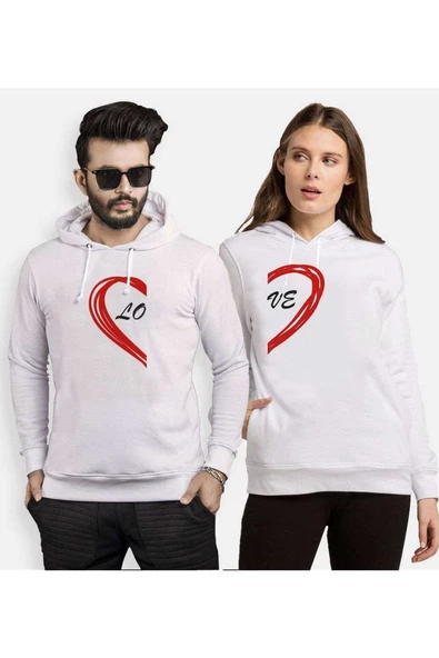 Tshirthane Love Sevgili Kombinleri Kapüşonlu Kombini