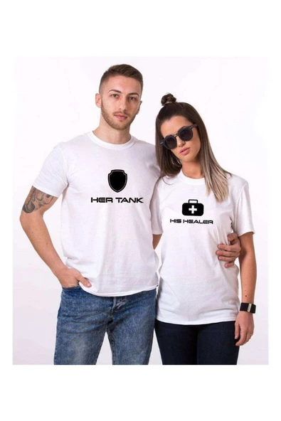 Tshirthane Her Tank His Healer Sevgili Kombinleri Tshirt Kombini
