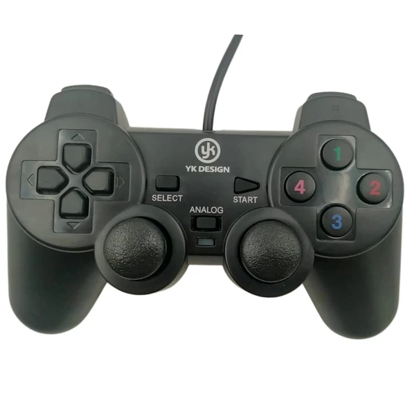 Çift Titreşimli Usb Kablolu Oyun Kolu Pc Uyumlu Vibration Gamepad - 1