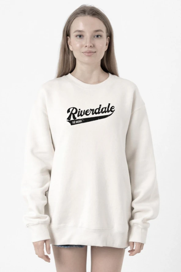 Riverdale Bronx New York City Beyaz Kadın 2ip Sweatshirt