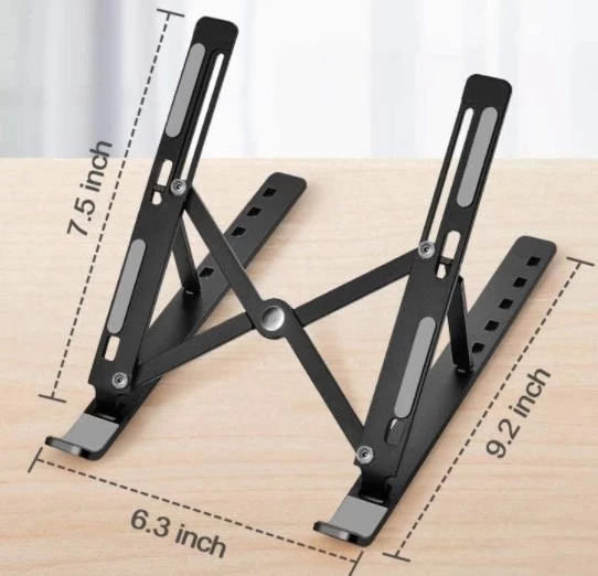 Pratik 7 Kademeli Ayarlı Katlanabilir Laptop Tablet Standı Siyah - 4