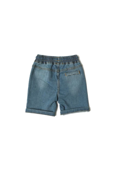 Erkek Çocuk Beli Lastikli Kot Şort - 2