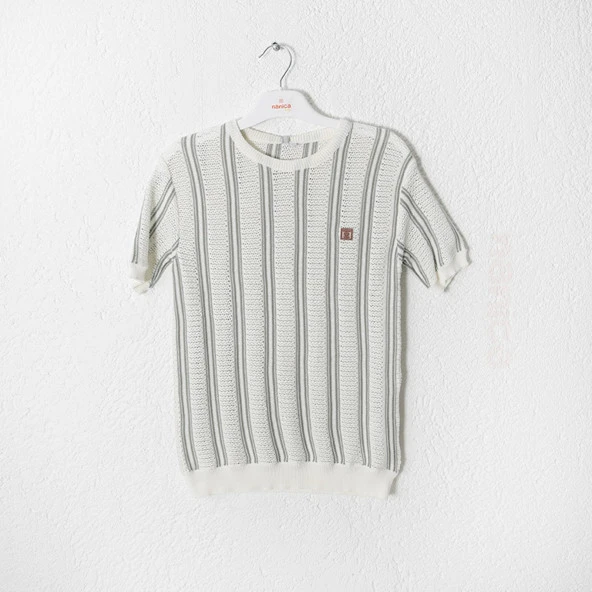 Erkek Çocuk Triko Kısa Kollu Yazlık Çizgili Kazak - 4