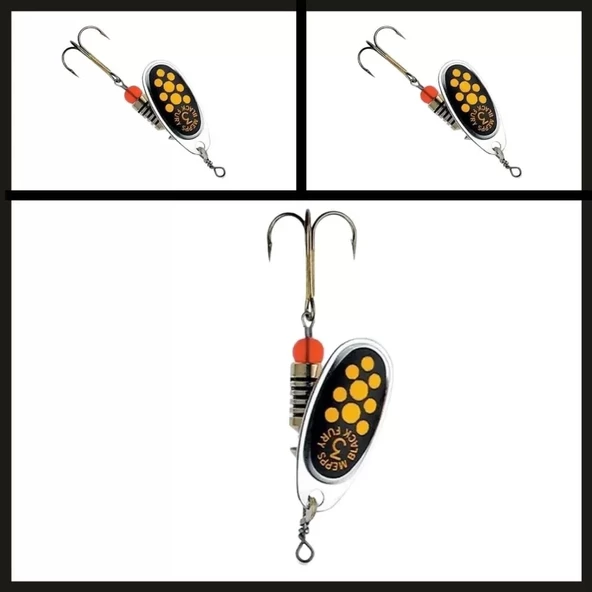 Uyguna-Yakala  Gümüş-sarı No:2 Black Fury Jaune Döner Kaşık-ÖKŞ.037 - Resim 2