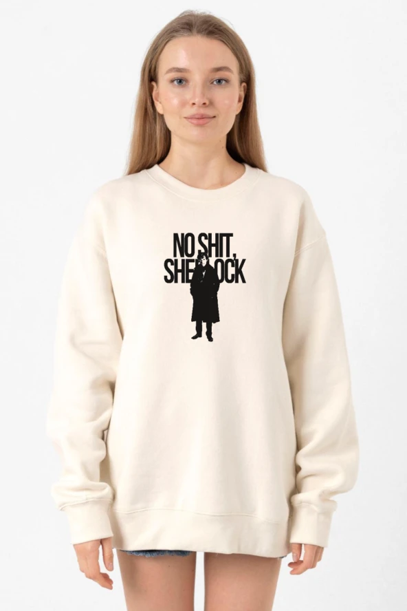 Sherlock No Shit Sherlock Ekru Kadın 2ip Sweatshirt