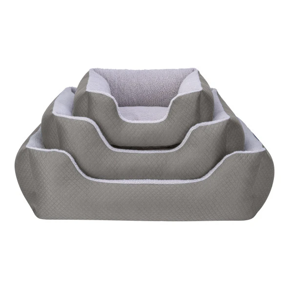 Pet Comfort Echo  Kedi ve Köpek Yatağı Gri/Gri Peluş S 60x50cm - 4