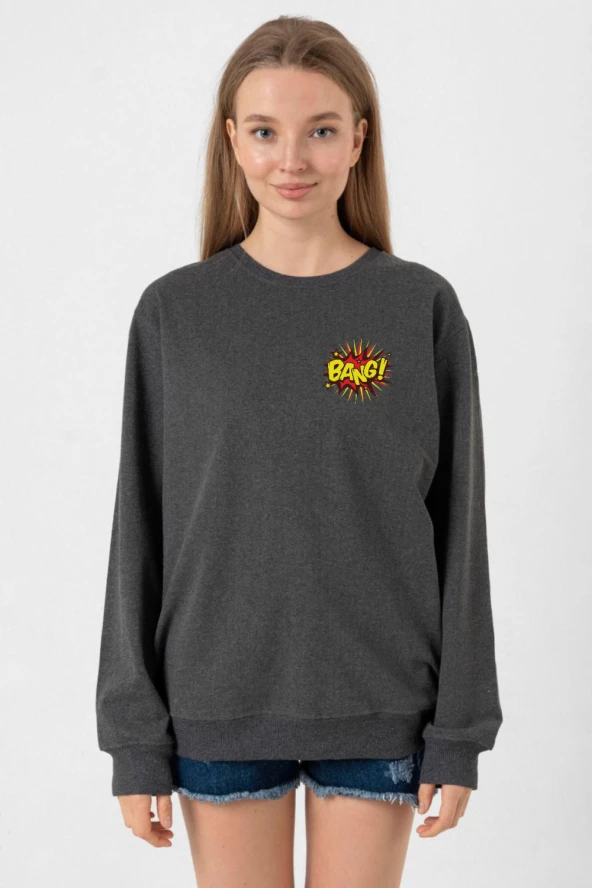 Big Bang Theory Bang Logo Füme Kadın 2ip Sweatshirt