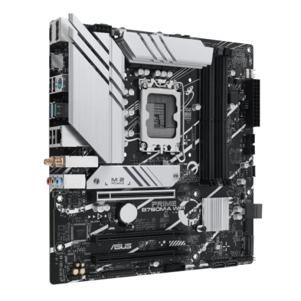 ASUS PRIME B760M-A WIFI, 4xDDR5, 2x M.2, 2xHDMI, DP, Wi-Fi 6, Bluetooth v5.2, 12-13.Nesil, LGA1700 Soket, Anakart - Resim 3