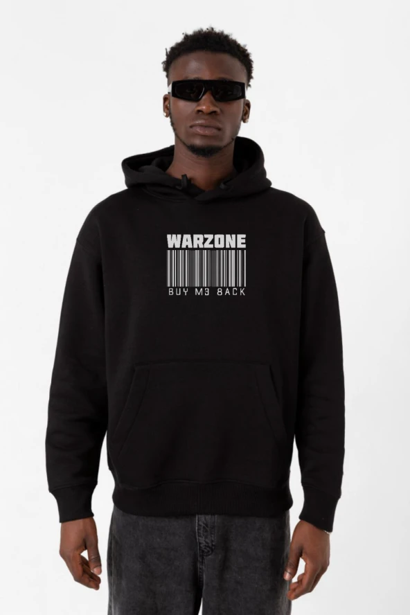Call Of Duty Warzone Buy Me Back Siyah Erkek 3ip Kapşonlu Sweatshirt