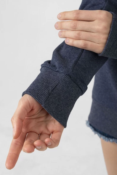 Dark Mono İndigo Kadın 2ip Sweatshirt - Resim 4