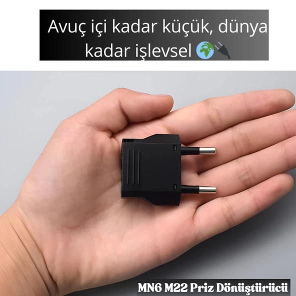 MN6 M22 Priz Donusturucu Tipi Amerikan-3 Adet-A-Kalite/Priz Çevirici/Avrupa Priz Donusturucu.Şarj Aleti Fiş Dönüştürücü - 4
