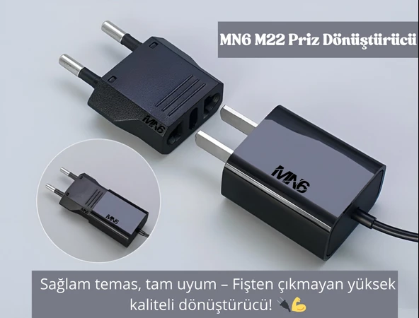MN6 M22 Priz Donusturucu Tipi Amerikan-3 Adet-A-Kalite/Priz Çevirici/Avrupa Priz Donusturucu.Şarj Aleti Fiş Dönüştürücü - 3