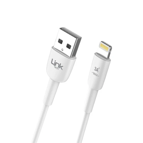 LinkTech K606 USB - iPh Lightning 3A 2mt Şarj Kablosu Beyaz - 3