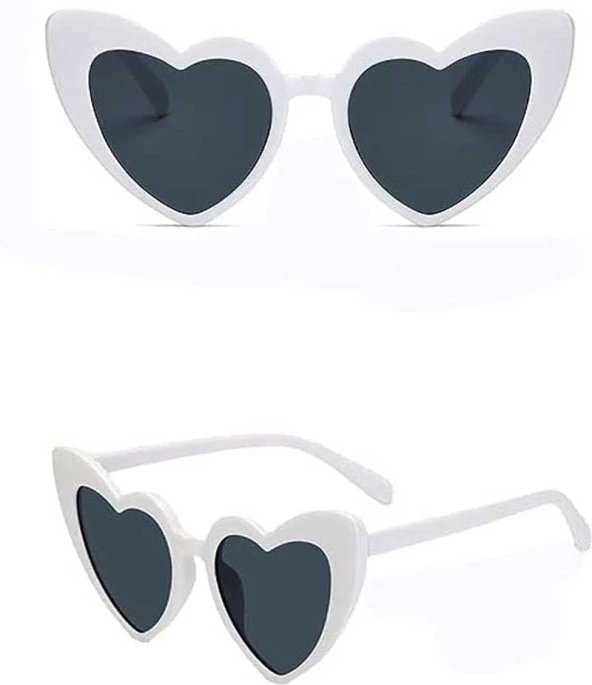 Beyaz Renk Kalp Şekilli Parti Gözlüğü 15x5 cm