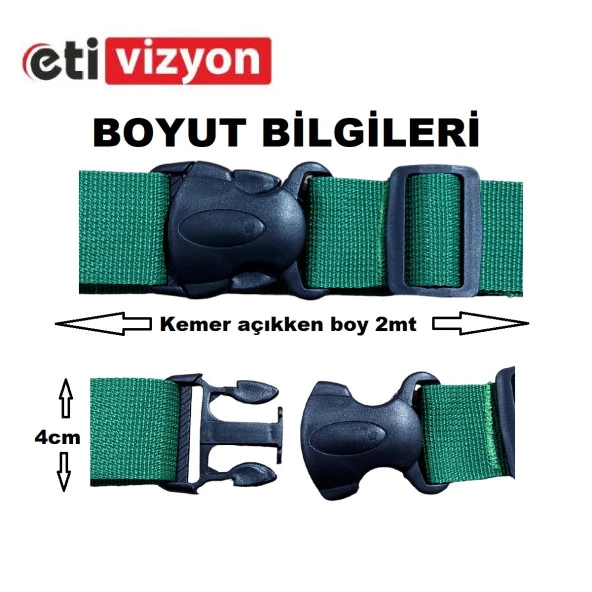 Etivizyon Valiz Bavul Emniyet Kemeri 2 Adet YEŞİL - 3