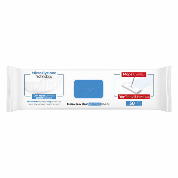 Sleepy Easy Clean Çamaşır Suyu Katkılı Mopa Uyumlu Yer Temizlik Havlusu 50 Yaprak - 3