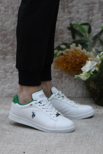 U.S. Polo Assn. Erna 4FX Beyaz Yeşil Orijinal Ürün Sneaker Spor Ayakkabı ürün görseli