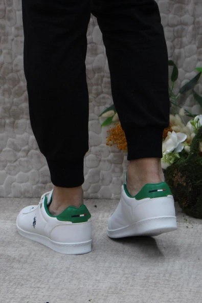 U.S. Polo Assn. Erna 4FX Beyaz Yeşil Orijinal Ürün Sneaker Spor Ayakkabı - Resim 4