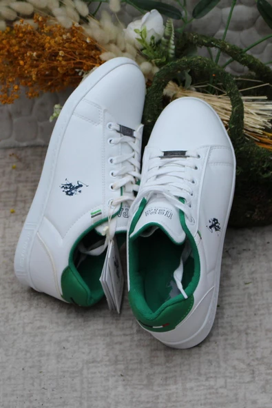 U.S. Polo Assn. Erna 4FX Beyaz Yeşil Orijinal Ürün Sneaker Spor Ayakkabı - Resim 6