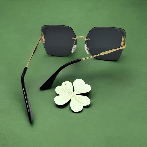 Di Caprio DC1841BLACK Siyah Gold Kristal Model Kesme Cam Kadın Güneş Gözlüğü