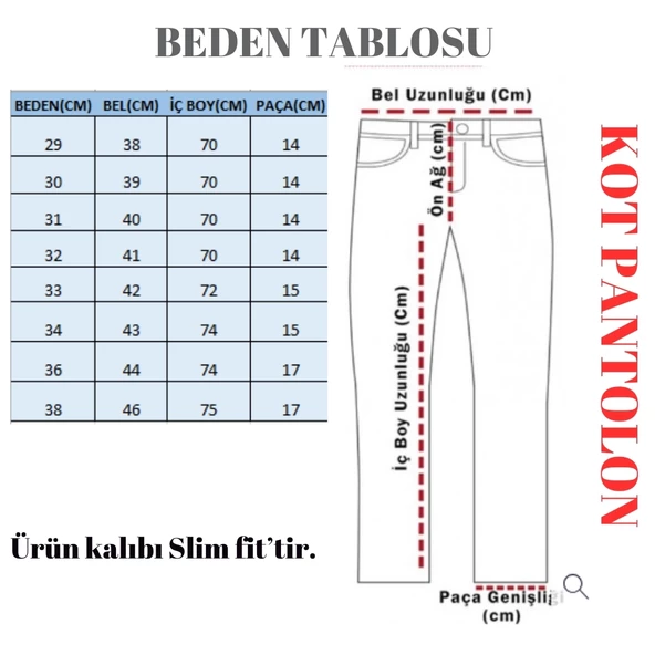Erkek Dar Paça Desturalı New Sky Buz Mavi Kot Pantolon - Resim 9