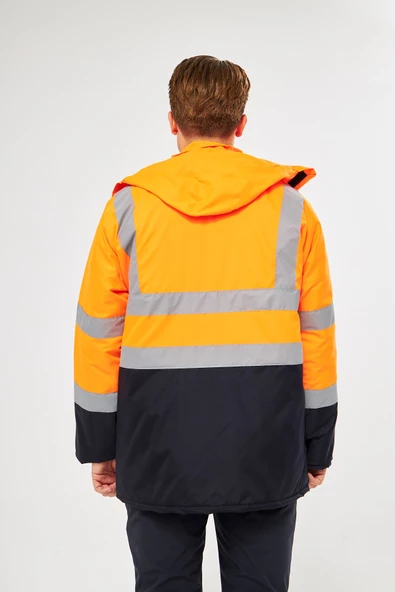 Parka Turuncu Lacivert - Resim 5