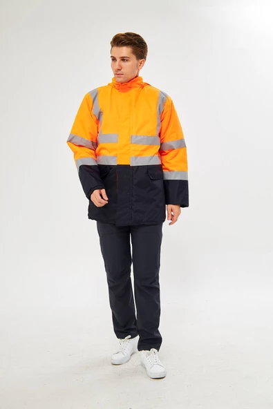 Parka Turuncu Lacivert - Resim 2