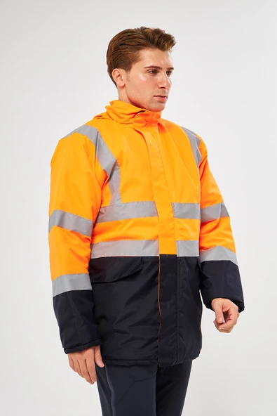 Parka Turuncu Lacivert - Resim 4