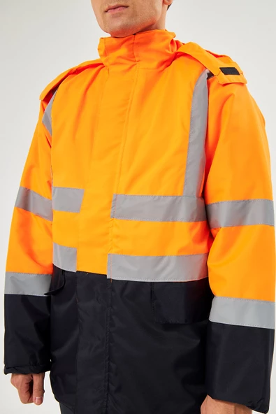 Parka Turuncu Lacivert - Resim 6