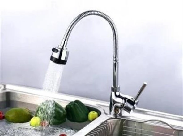 BUFFER® Oynar Başlıklı 2 Fonksiyonlu Spiral Musluk Başlığı Mutfak Hortumu - 2