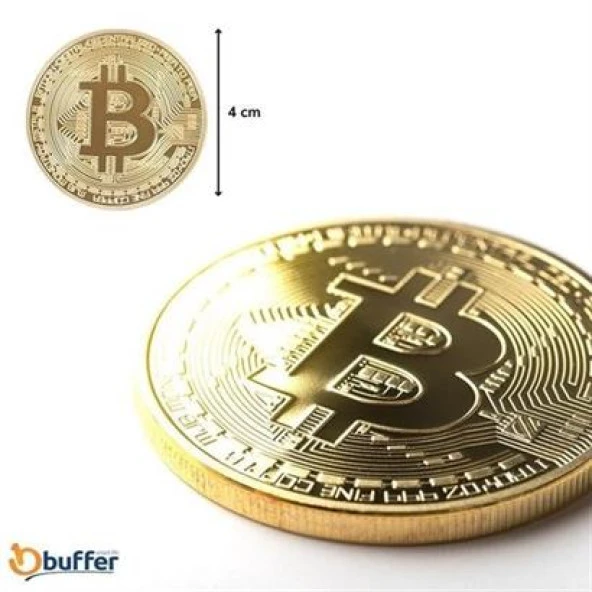 BUFFER® Bitcoin Madeni Hatıra Parası Madeni Bitcoin Hediye Sikke Para - 3