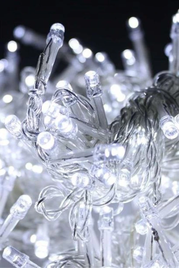 BUFFER® 100 Ledli 8 Fonksiyonlu 10 Metre Led Aydınlatma Dekor Lambası (beyaz) - 3