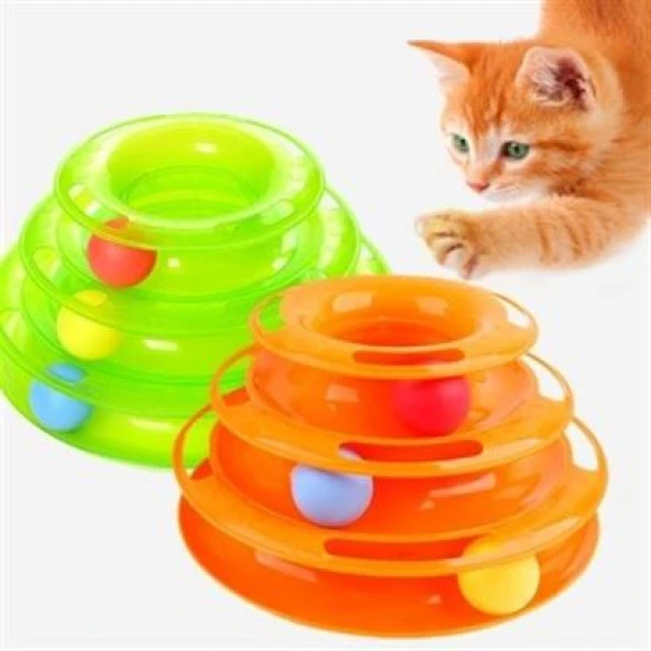 Tower Of Tracks Eğleneli Üç Katlı Kedi Oyuncağı Seti oyuncağı - 6