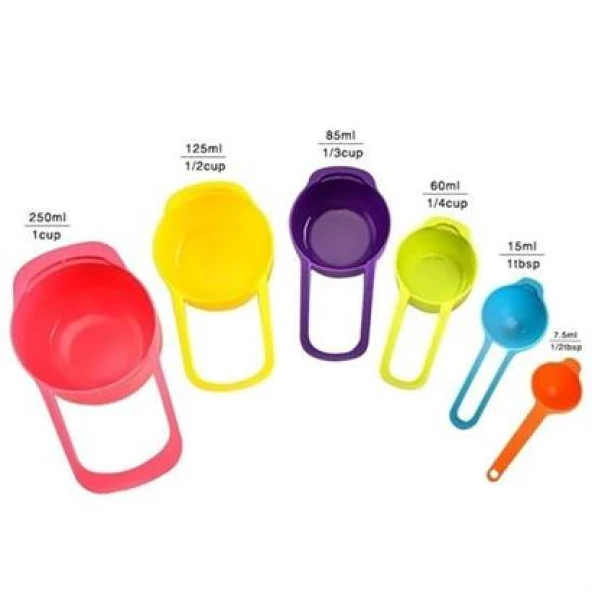 BUFFER® Pratik Ölçü Kaşığı Kabı 5li Şeker Baharat Sıvı Ölçer Aparat - 10