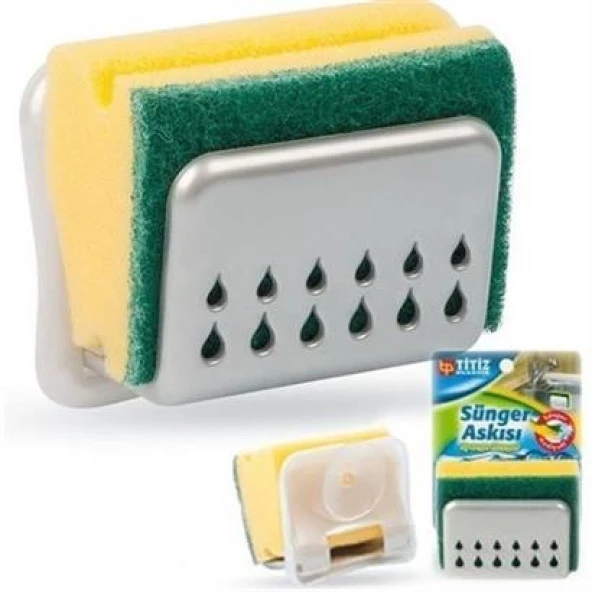 BUFFER® Pratik Mutfak Lavabo Vantuzlu Bulaşık Süngeri Askısı Aparatı - 3