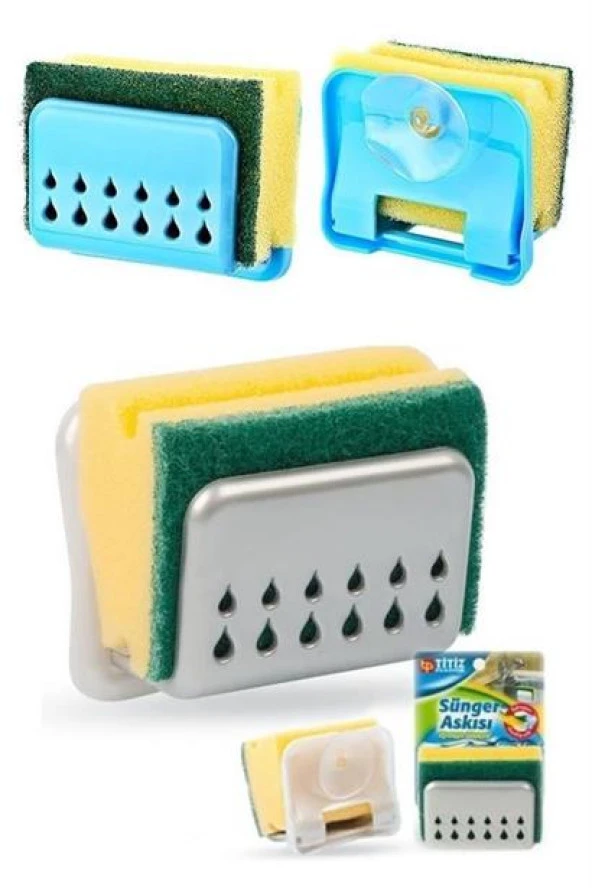 BUFFER® Pratik Mutfak Lavabo Vantuzlu Bulaşık Süngeri Askısı Aparatı - 4