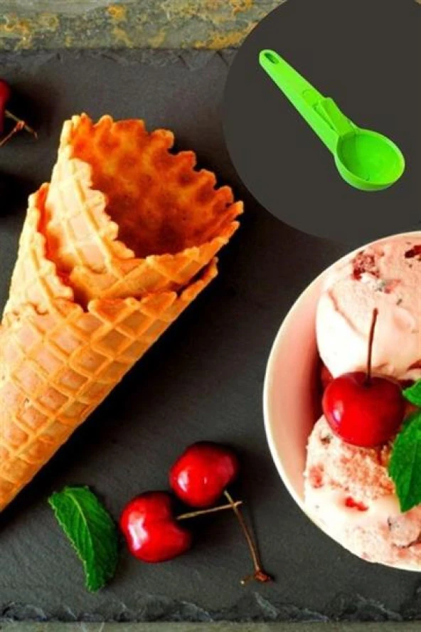 BUFFER® Pratik Mandallı Plastik Dondurma Servis Sunum Kepçesi Kaşığı - 4