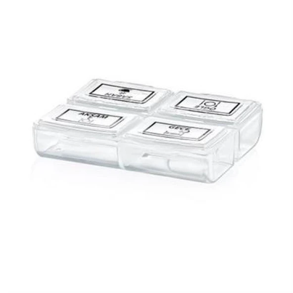 BUFFER® 4 Öğün Günlük Hap İlaç Saklama Taşıma Kutusu İlaç Hatırlatıcı - 4