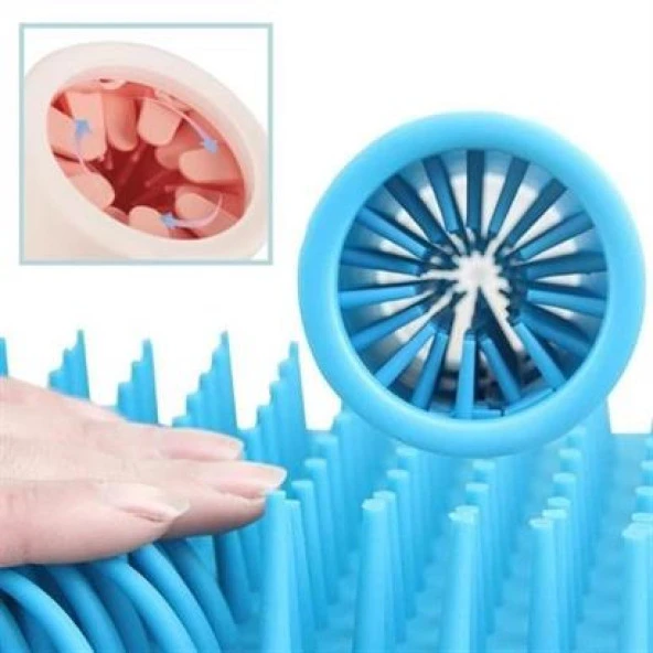 BUFFER® Silikon Jel Fırçalı Kedi Köpek Pati Ayak Temizleme Kovası Büyük - 2