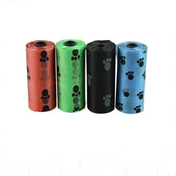 BUFFER® 4lü Evcil Hayvanlar Için Pati Desenli Kedi Köpek Kaka Poşeti Torbası - 2