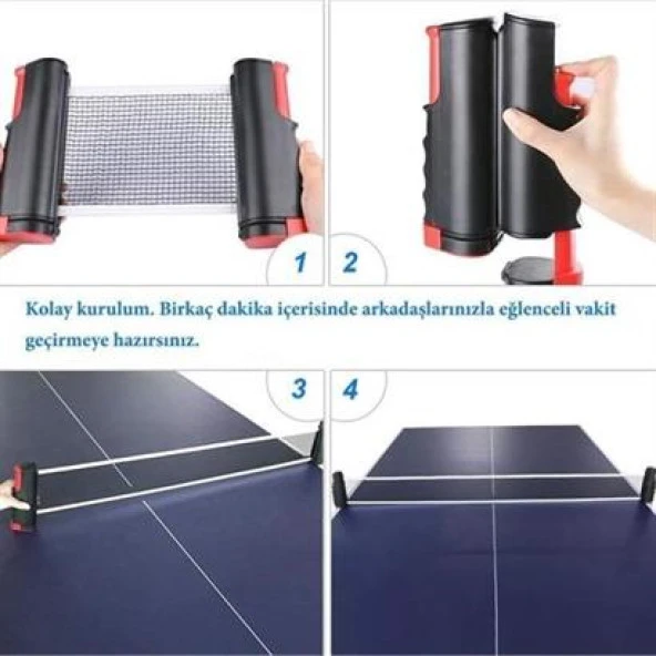 BUFFER® Teleskopik Taşınabilir Kaymaz Ping Pong Masa Tenisi Filesi Aparatı - 4