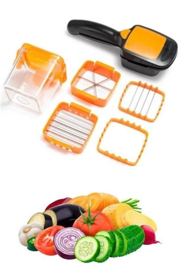 BUFFER® Quick 5 İn 1 Büyük Hazneli Pratik Hızlı Meyve Sebze Doğrayıcı Rende - 9