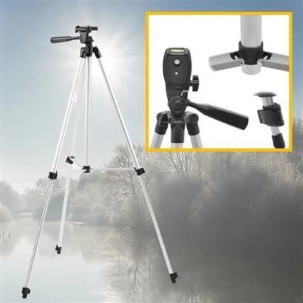 BUFFER® Taşıma Çantalı 130 cm Profesyonel Alüminyum Kamera Tripodu - 9